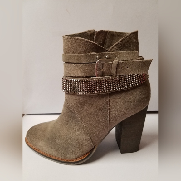 NINE WEST Ankle Boots Gray leather/suede size 5 - Picture 7 of 11